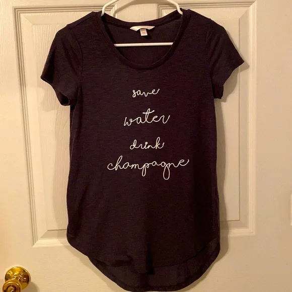 LC Lauren Conrad | Tops | Save Water Drink Champagne Tee Xs | Poshmark